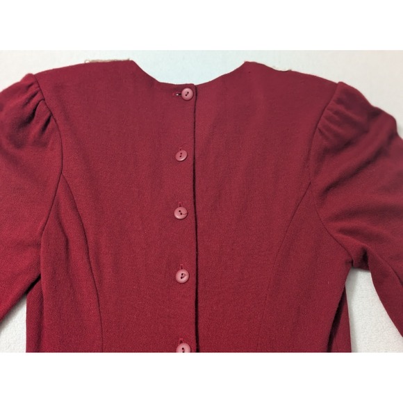 Vtg 1970s Gunne‎ Sax Dress Christmas Dark Red Size 3 Small Lace Modest Prairie - Picture 9 of 16